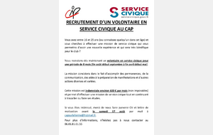 Recrutement d'un nouveau service civique