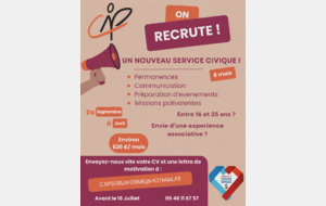 Le CAP recherche un volontaire en service civique pour septembre !