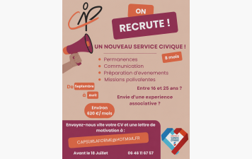 Le CAP recherche un volontaire en service civique pour septembre !