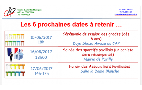 Dates de Fin d'Année du CAP